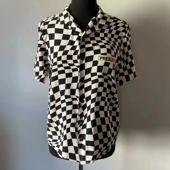 Elvis Presley x Shoe Palace | Checkered  Button Down - Picture 7 of 14